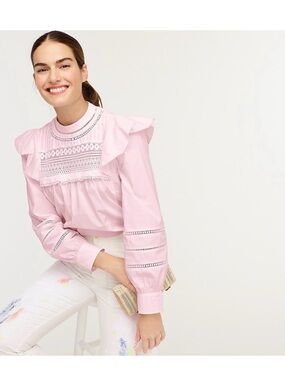NWT J. Crew Crocheted Lace Ruffle Top